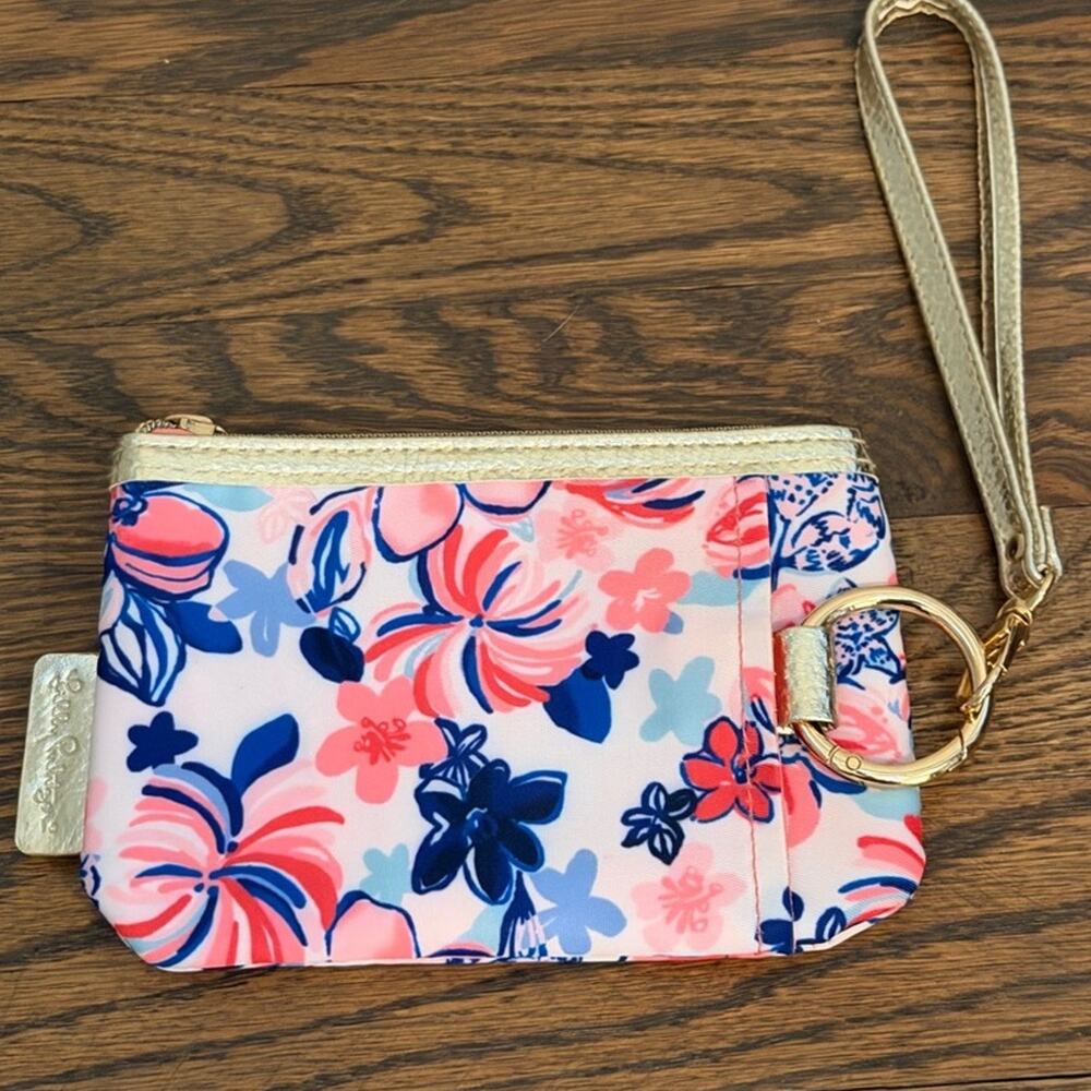 Lilly Pulitzer Zip Top Wallet Wristlet Resort White Party Like a Lobstar NWOT